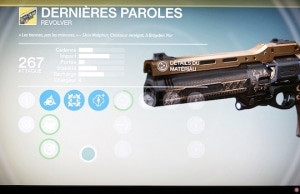 Destiny arme exotique dernieres paroles