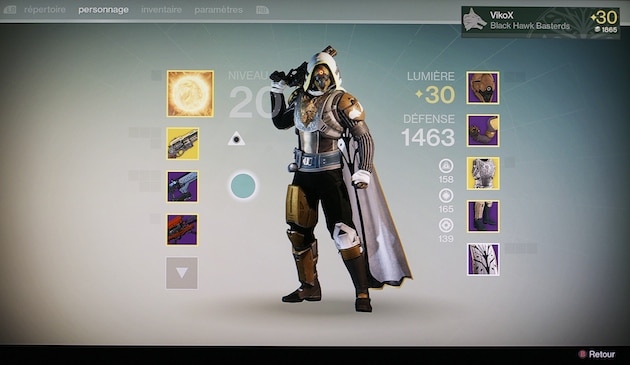 Destiny chasseur niveau 30