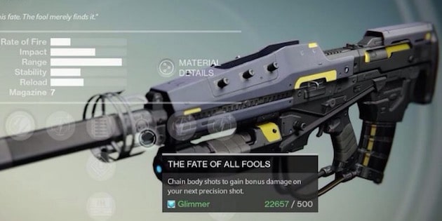 Destiny Extension Maison des loups Arme exotique