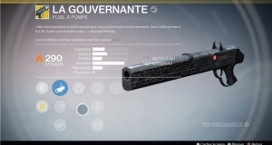 Destiny La Gouvernante arme exotique fusil a pompe
