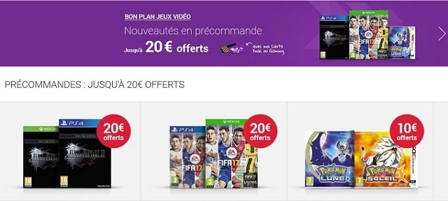 Bons plans precommande jeux video fnac