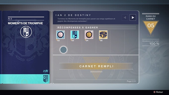 Destiny Comment avoir Triomphes Annee 2