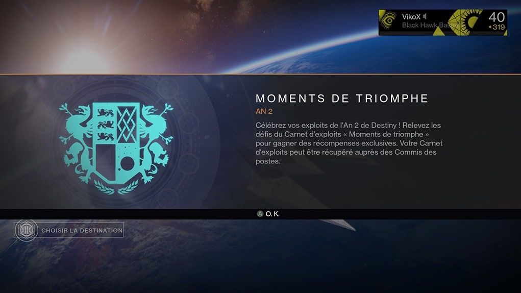 Destiny Comment avoir Triomphes Annee 2