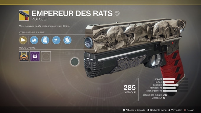 Destiny 2 Empereur des Rats Exotique