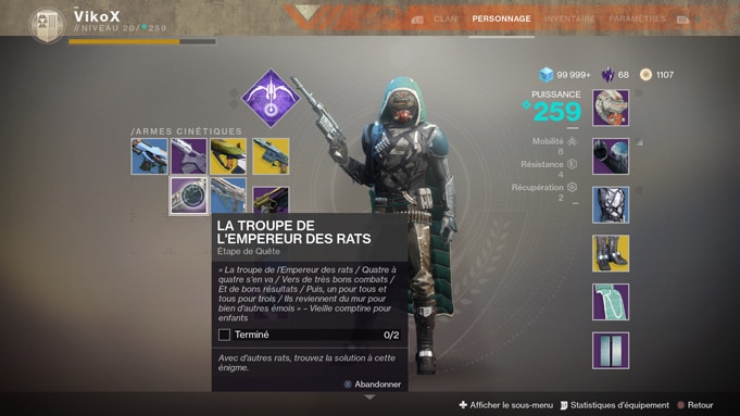 Empereur des rats exotique destiny 2