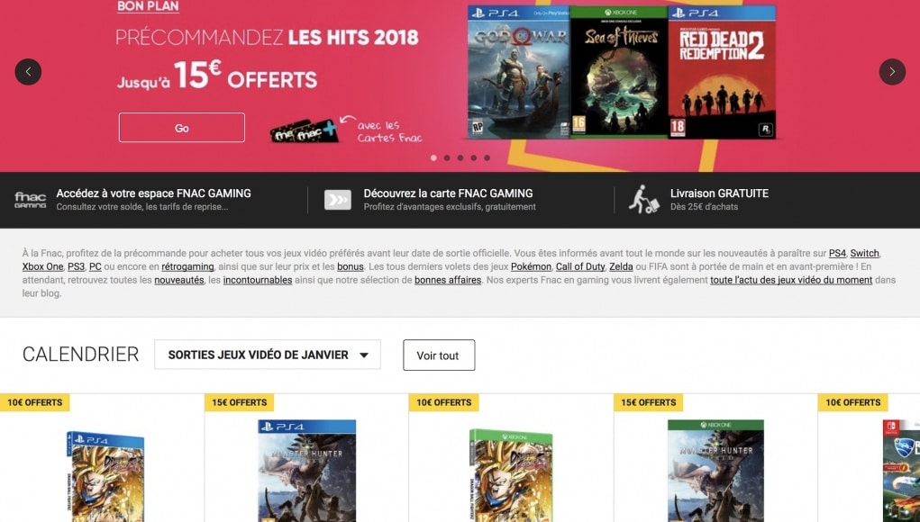 Bon Plan Fnac jeux Video 2018