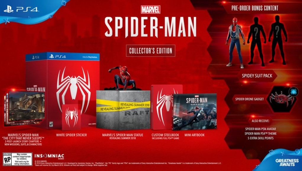 Precommande Spiderman PS4 Collector