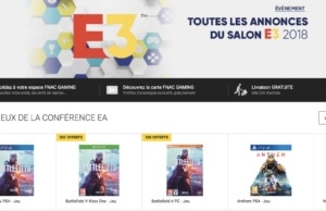 Precommande E3 2018 Fnac